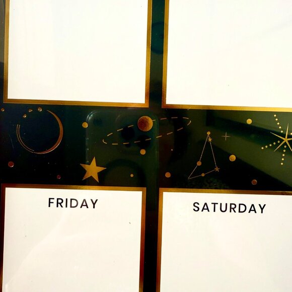 XO Sienna Magnetic Whiteboard Weekly Planner 12x15in Marker Magnets Celestial - Picture 7 of 11
